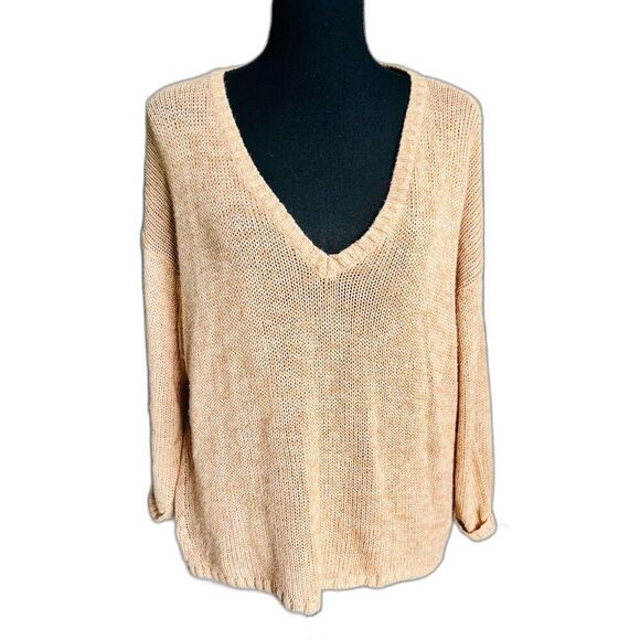 All-Seasons Aerie Tan V-Neck Sweater in XL - Picture 2 of 6